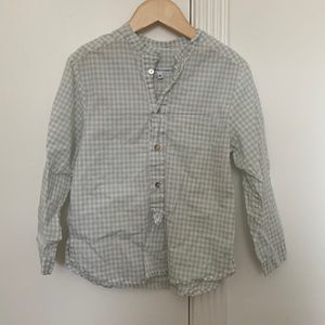 Louis Louise button front plaid top